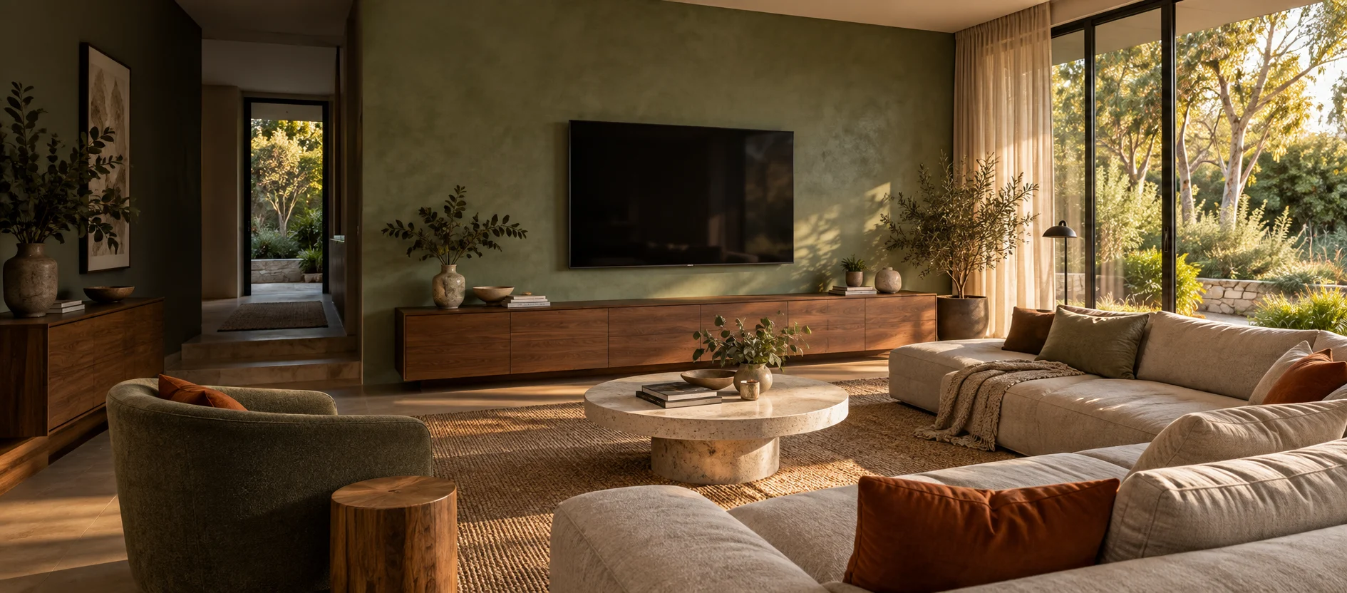 Generated Bonython living room with a wall-mounted television