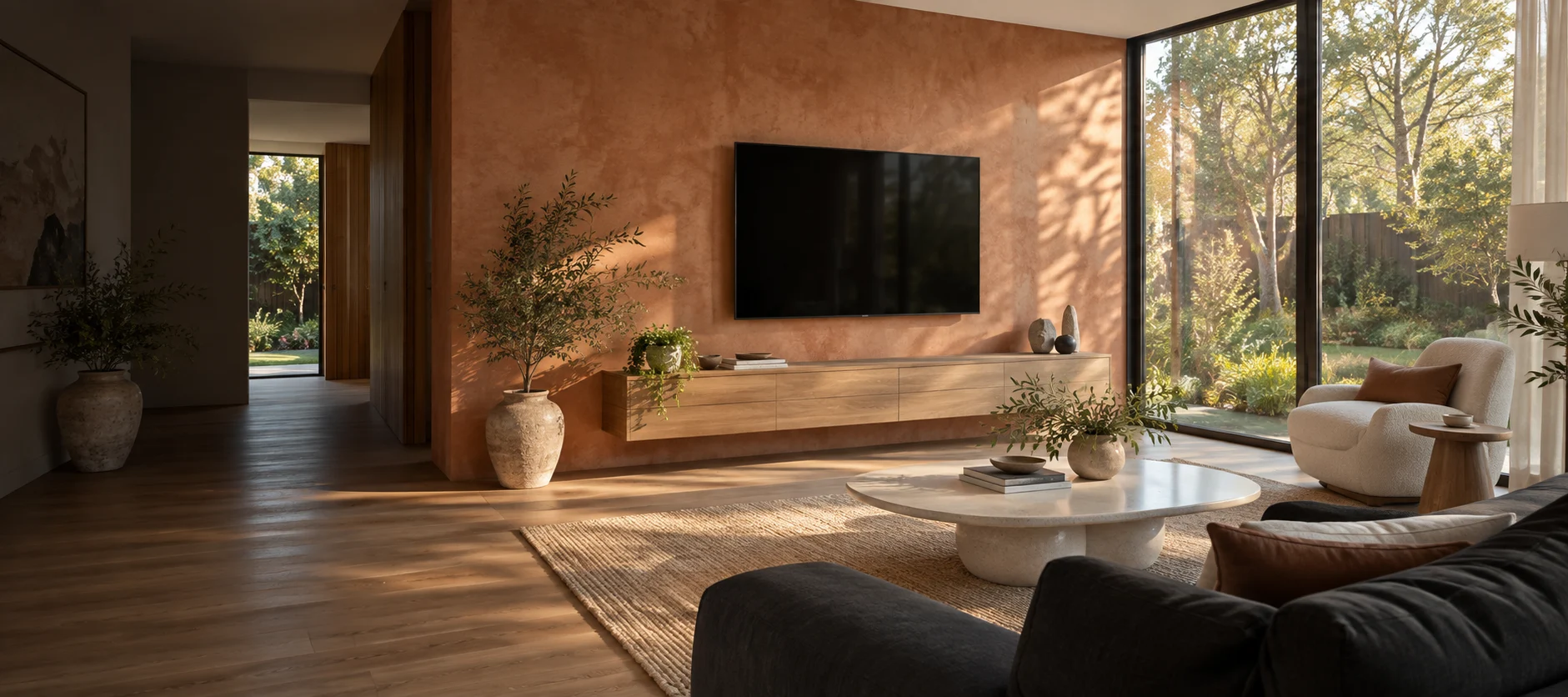 Generated Chisholm living room with a wall-mounted television