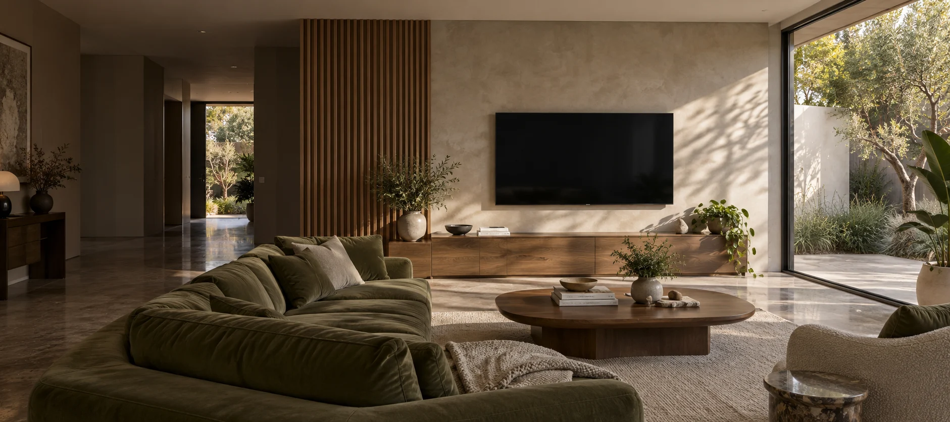 Generated Conder living room with a wall-mounted television
