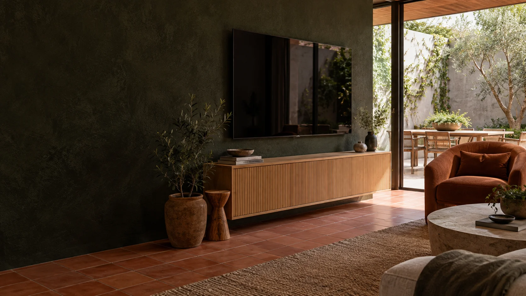 Dickson living room with wall-mounted television