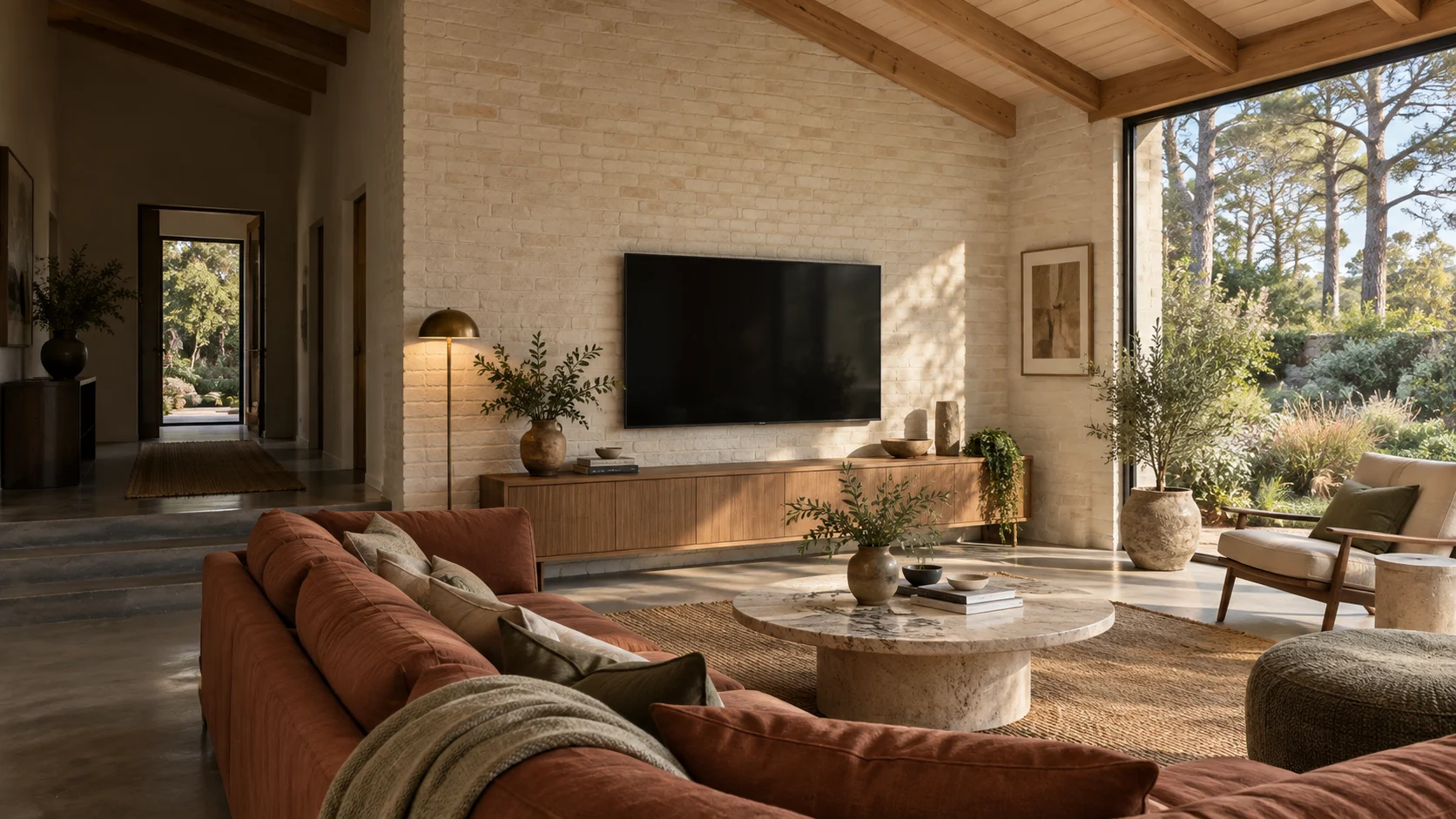 Generated Duffy living room with a wall-mounted television
