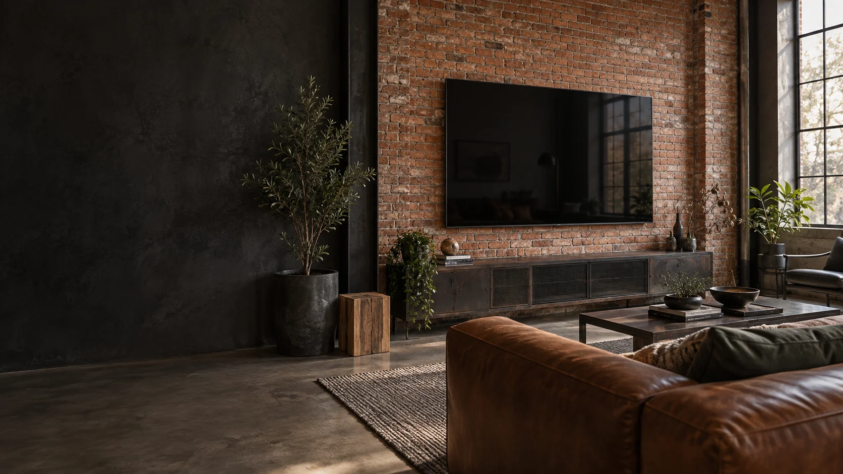 Fyshwick living room with wall-mounted television