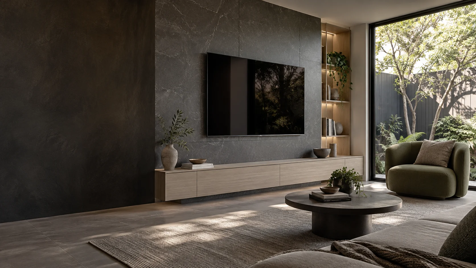 Garran living room with wall-mounted television