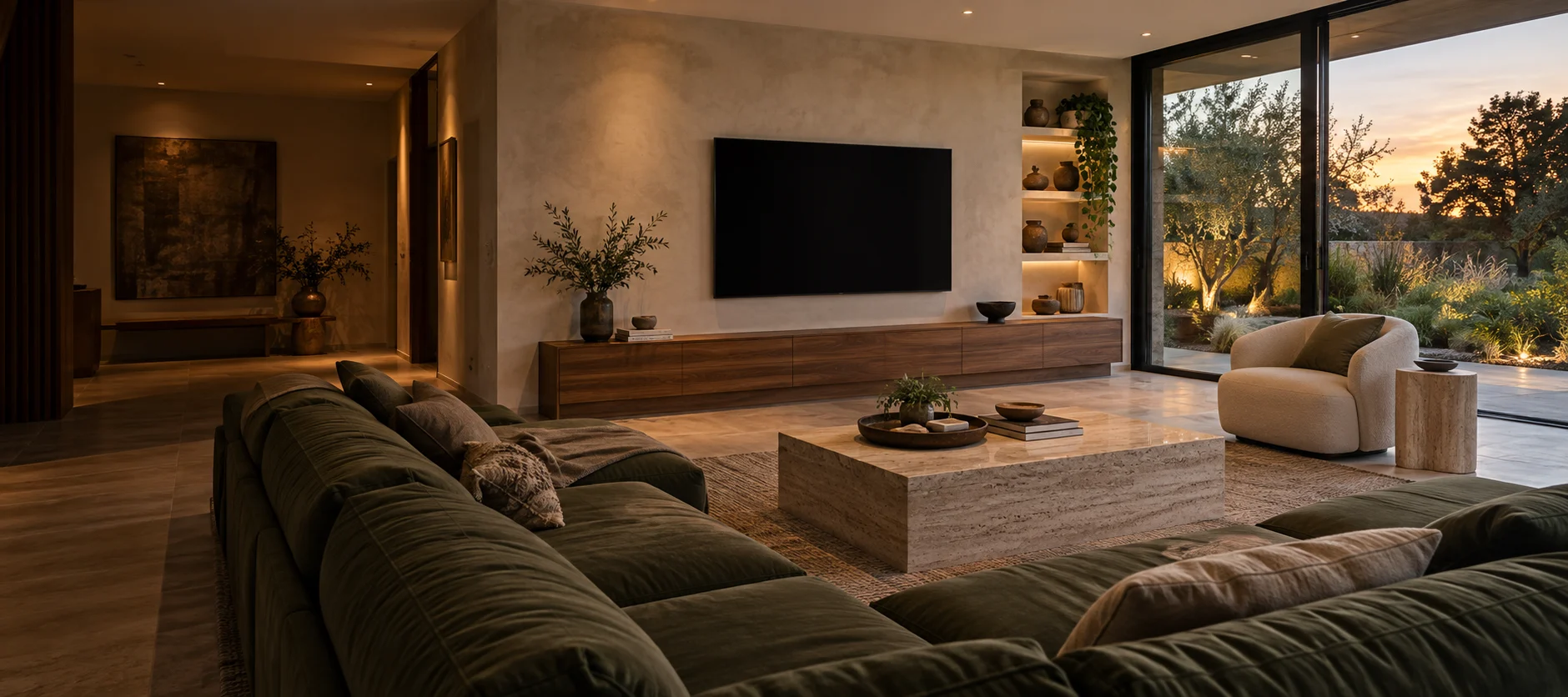 Generated Gordon living room with a wall-mounted television