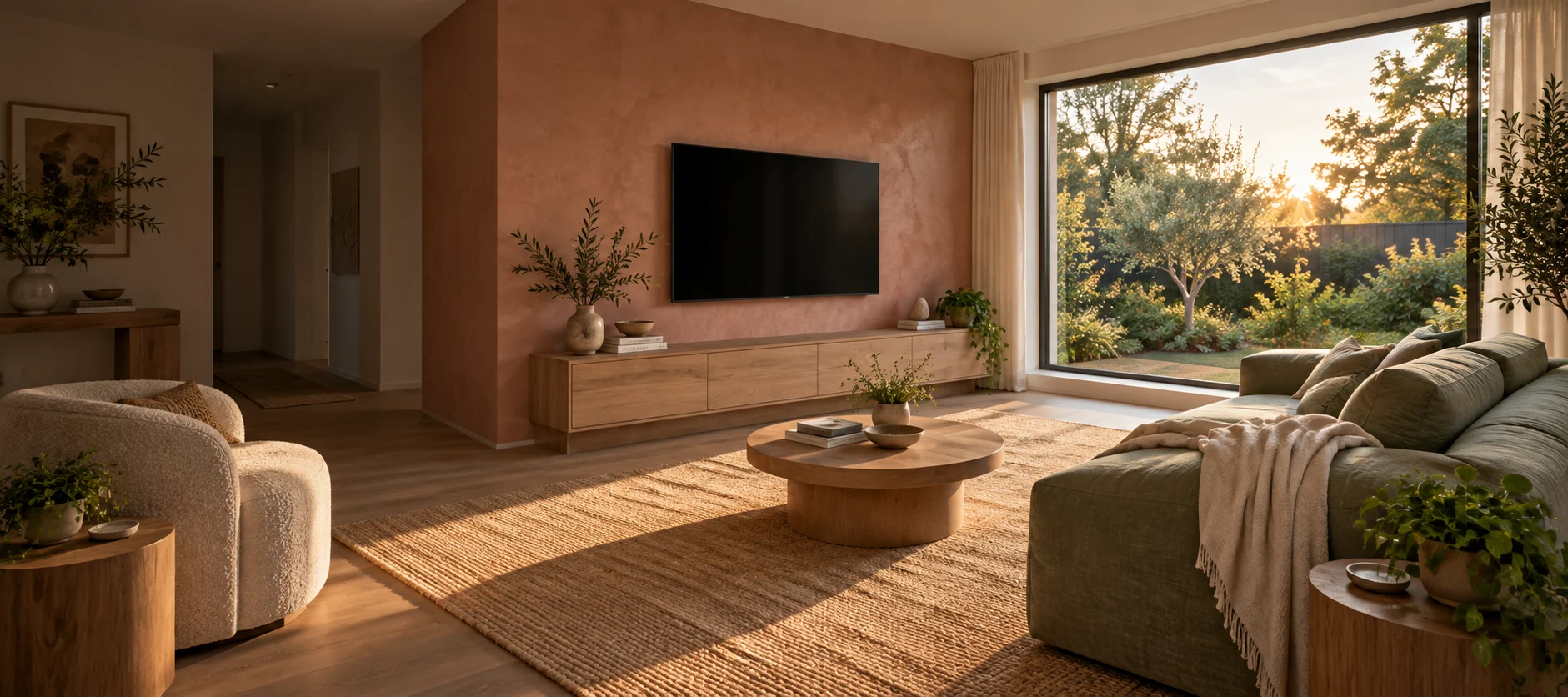 Generated Isabella Plains living room with a wall-mounted television