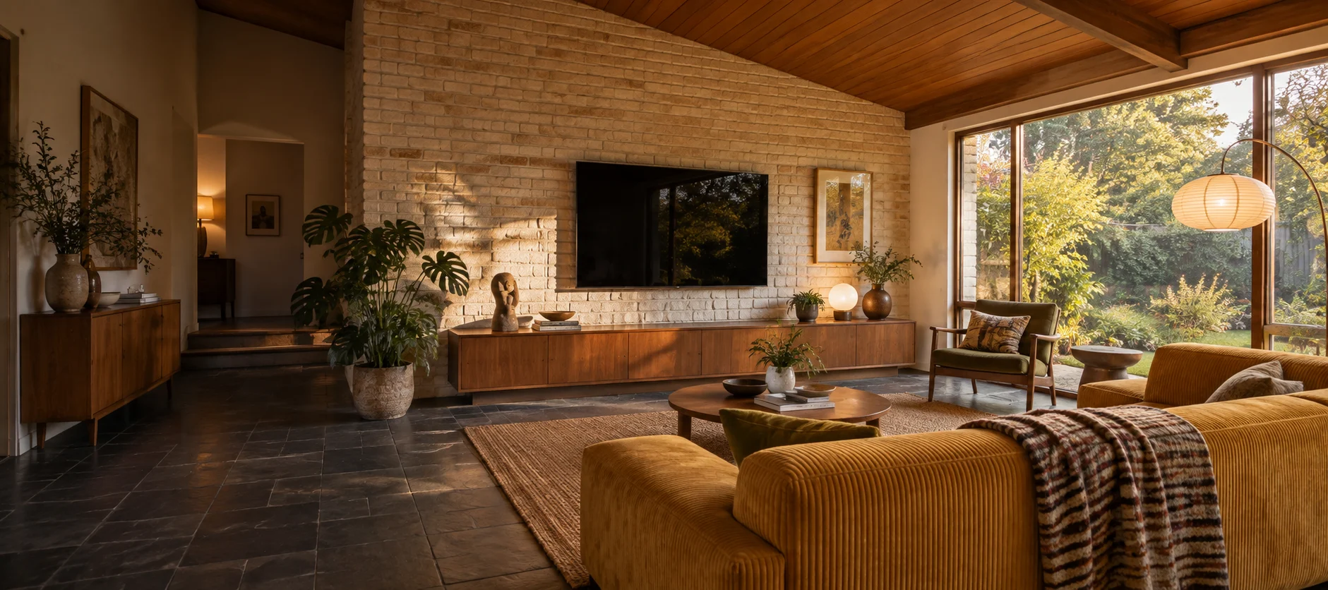 Generated Kambah living room with a wall-mounted television