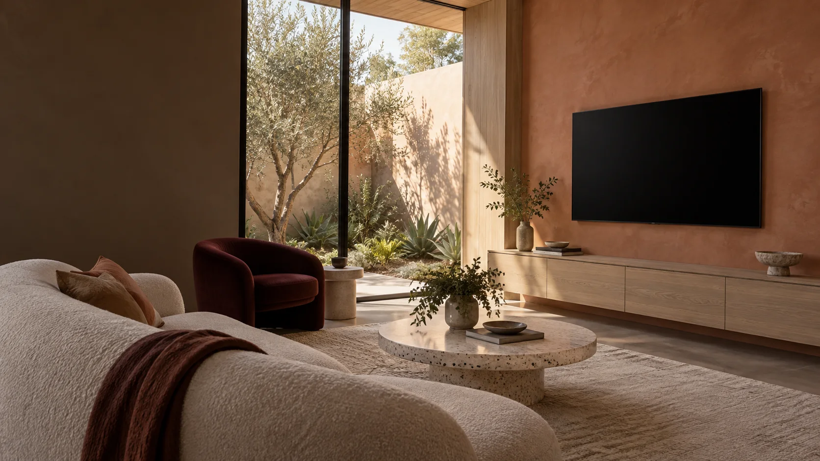 Kenny living room with a wall-mounted TV
