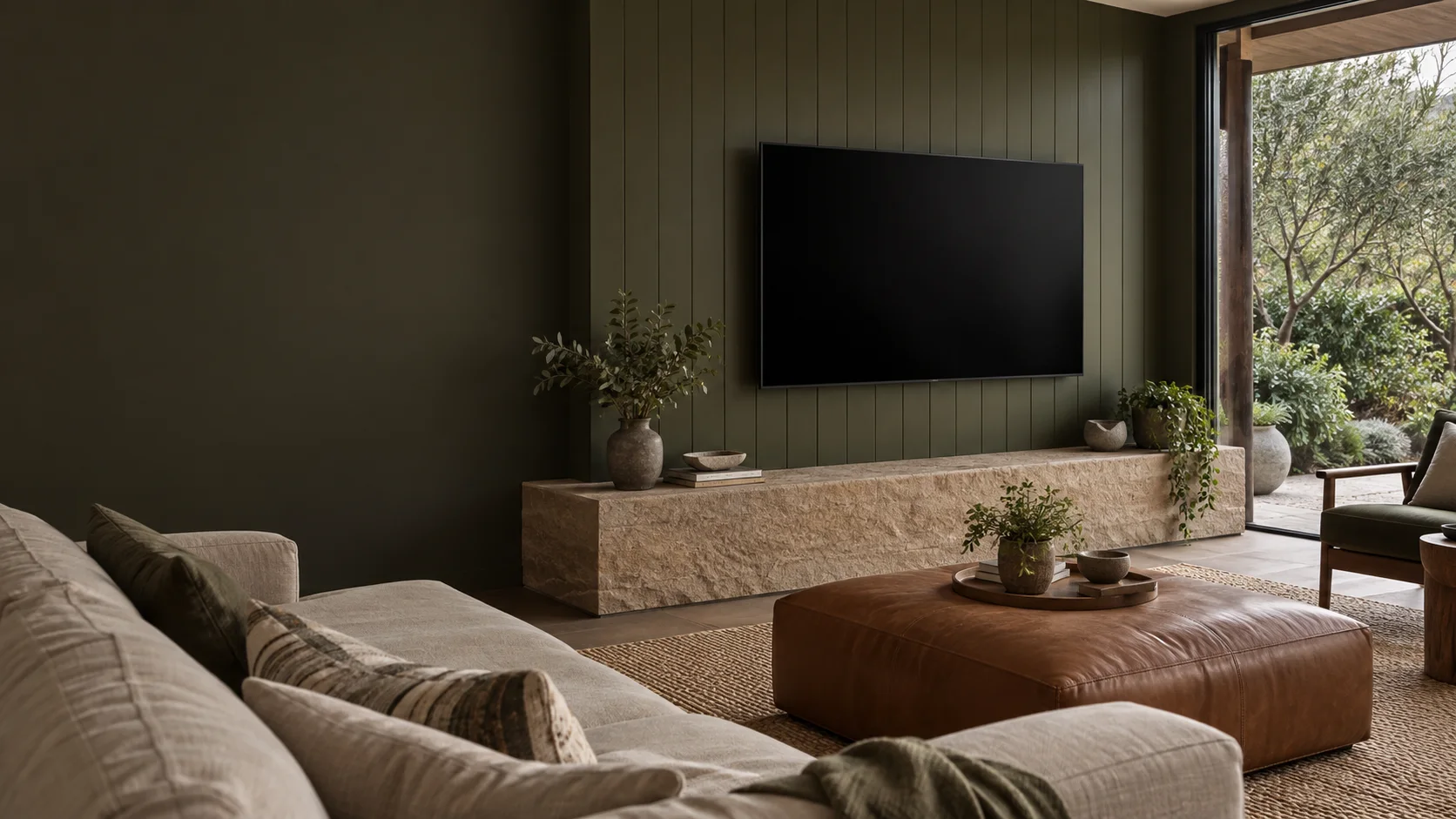 Kinlyside living room with a wall-mounted TV
