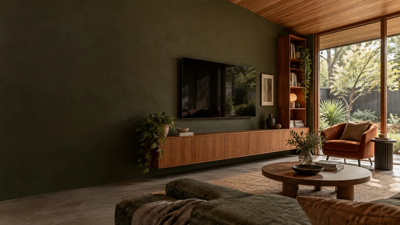 Narrabundah living room with wall-mounted television