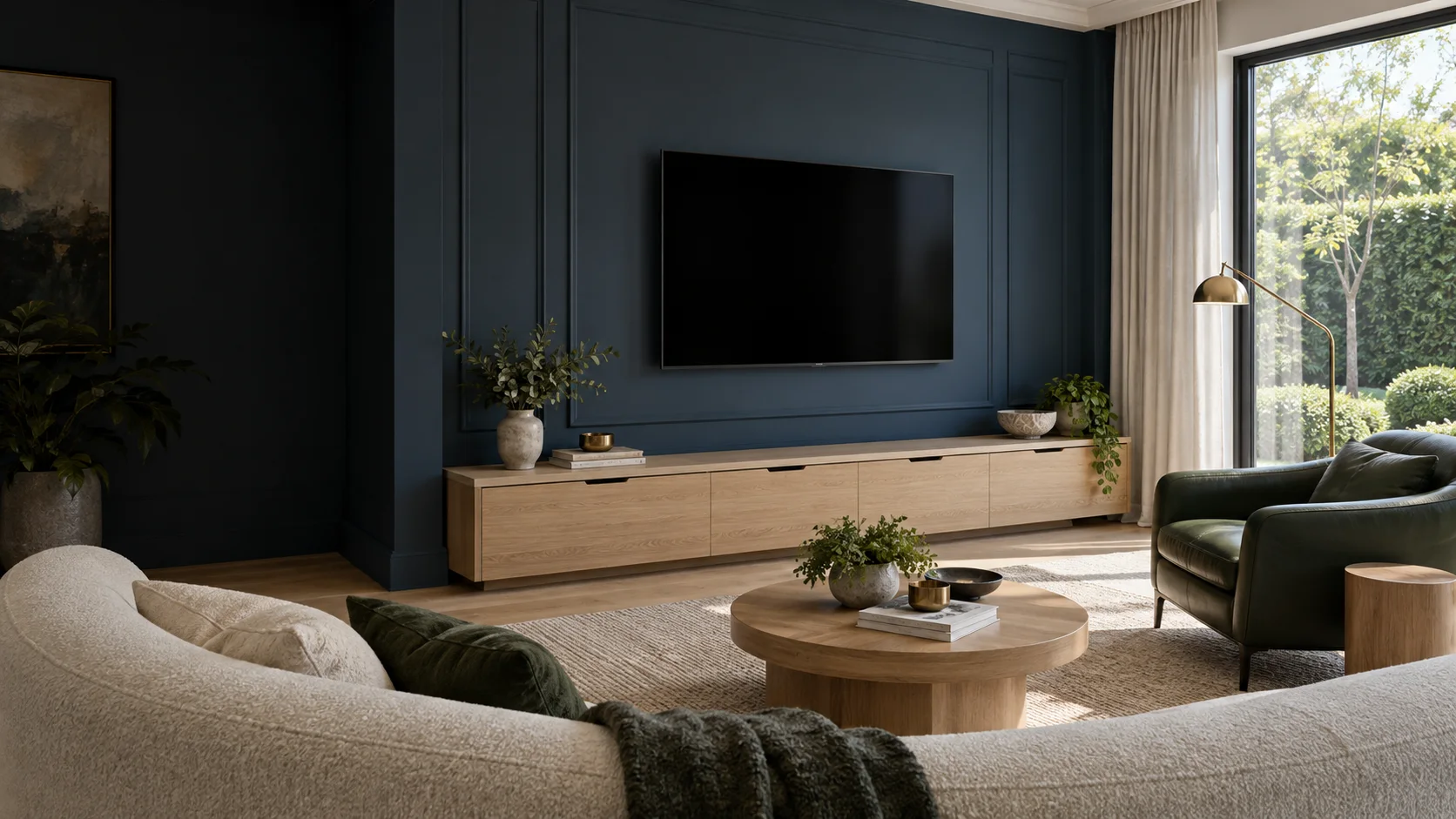 Nicholls living room with a wall-mounted TV