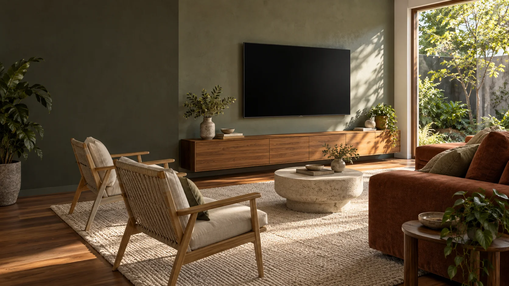 Palmerston living room with a wall-mounted TV