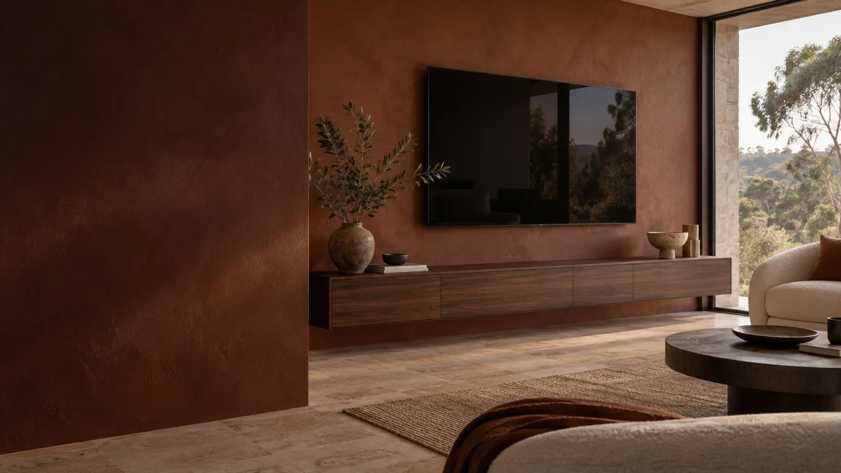 Red Hill living room with wall-mounted television