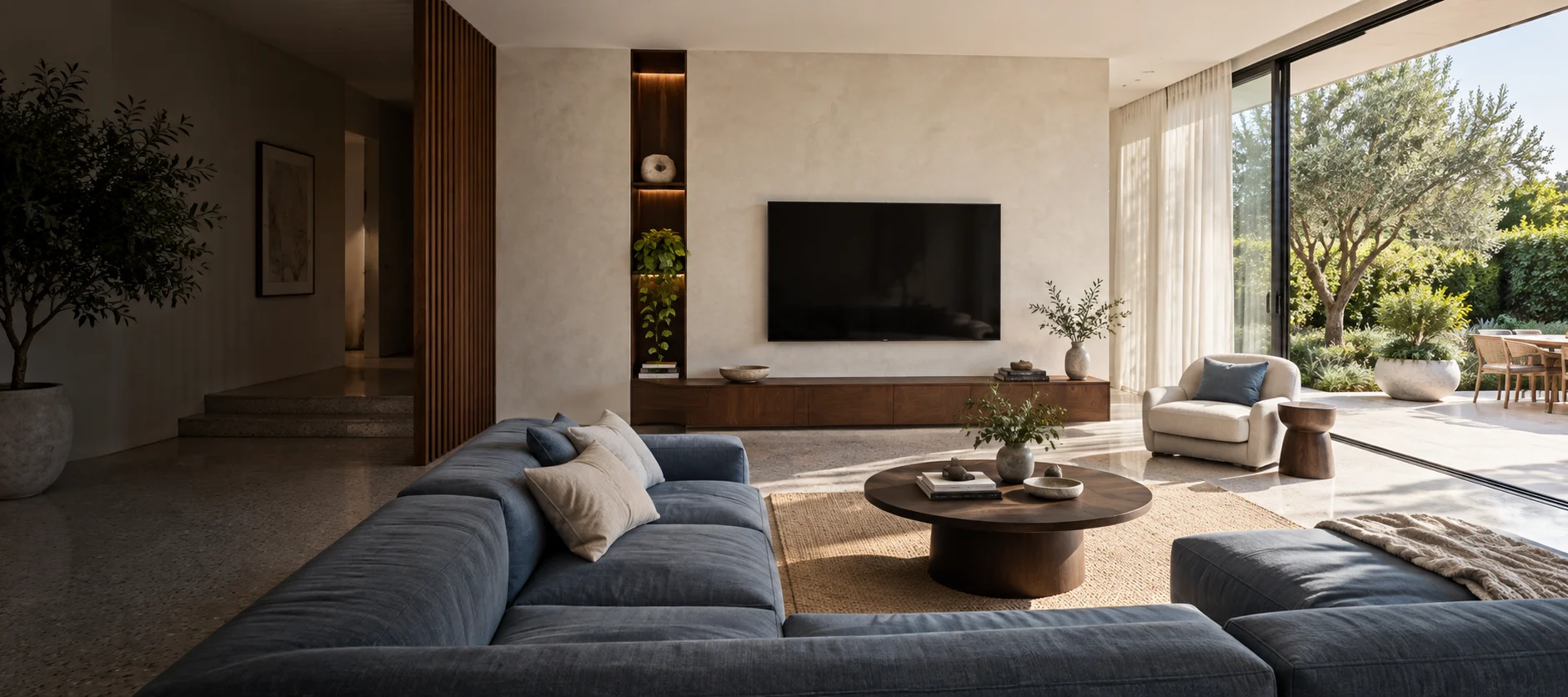 Generated Tralee living room with a wall-mounted television